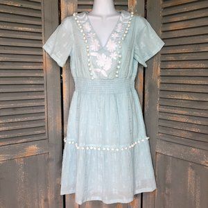 Sail to Sable Embroidered Pom Pom Dress *Altered*